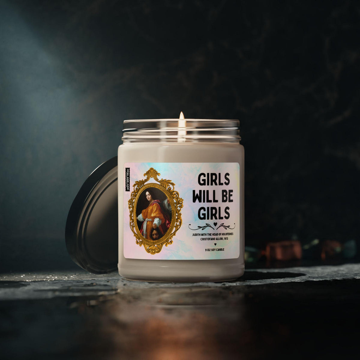 Art History Gift 9 Oz Soy Candle Funny Feminist Candle Judith and Holofernes Cristofano Allori 17th Century Art Humanities Major Gift Graphic Tee – Aesthetic Look · Perfect For Daily Wear