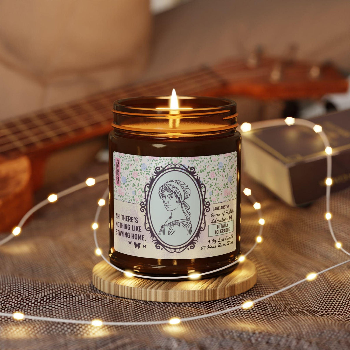 Floral Jane Austen Candle for Book Lover or Romance Reader 9 Oz Soy Candle for Bookworm Who Loves Classic English Literature Bookish Gift Graphic Tee – Feel-Good Design · Great Gift For Fans