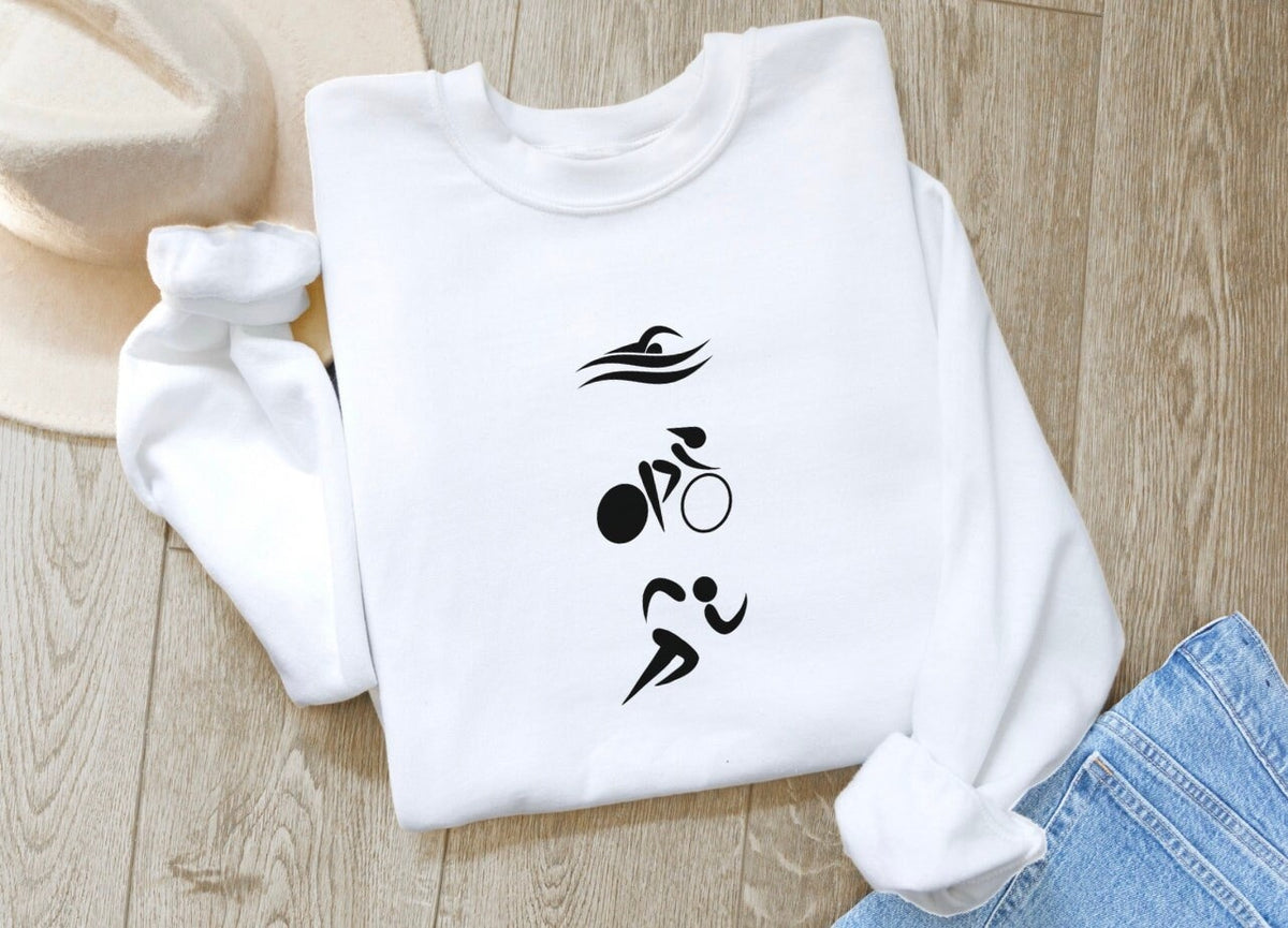Triathlon Logo Sweatshirt Triathlete Apparel Triathlon Cozy Sweater Swim Bike Run Sweatshirt Triathlete Gifts Sweatshirt – Aesthetic Look · Trending Graphic Apparel