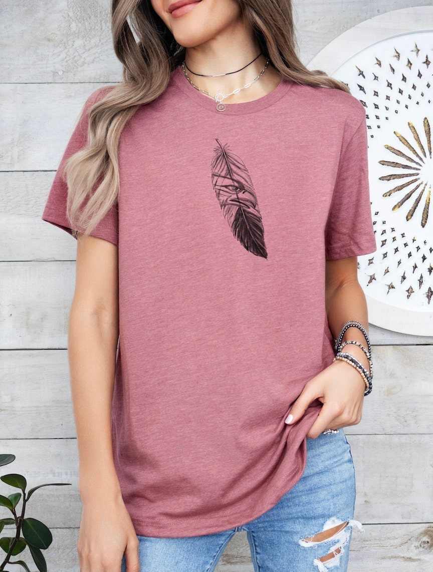 Eagle Feather Tee Bird Lovers Tshirt Animal Lover Bird Shirt Graphic Tee – Easygoing Wear · High-Quality Print
