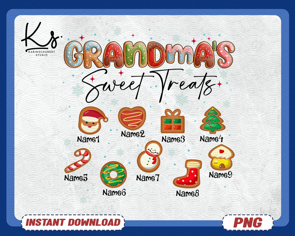 Grandma Gift Grandma39s Sweet Treats Png Christmas Gingerbread Png Christmas Cake Png Merry ChristmasRetro Xmas Png Girly Christmas Png Graphic Tee – Premium Graphic · Must-Have Style