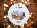 New York City Christmas Decoration Ceramic Ornament NYC Holiday Gift Empire State Building Decor Times Square Souvenir Statue of Graphic Tee – Feel-Good Design · Top Pick For Any Outfit