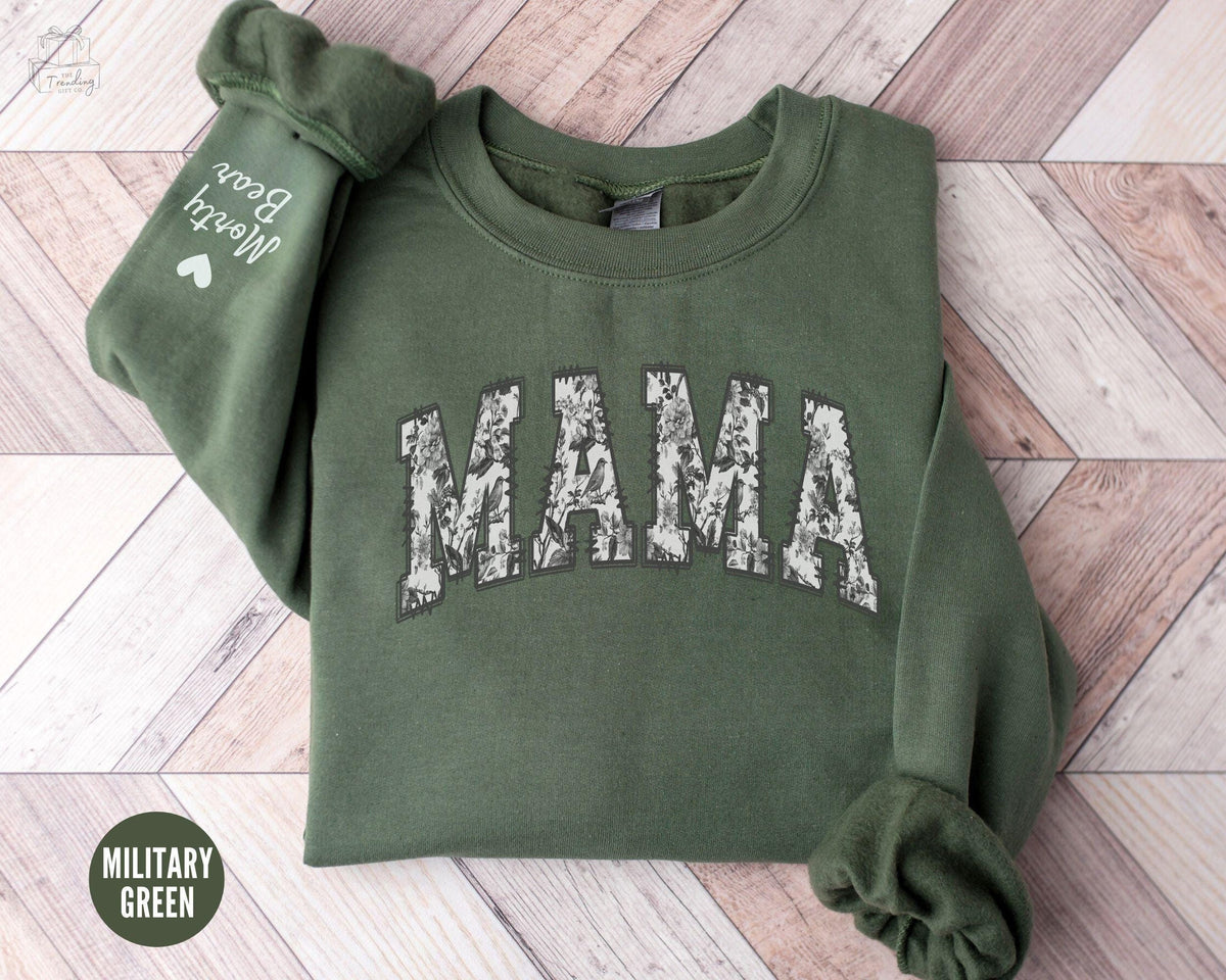 Personalized Floral Mama Sweatshirt With kids Names On SleeveToile De Jouy Mom Crewneck Custom Mama SweaterChinoiserie MamaGift from Kids Sweatshirt – Cozy Vibes · High-Quality Print