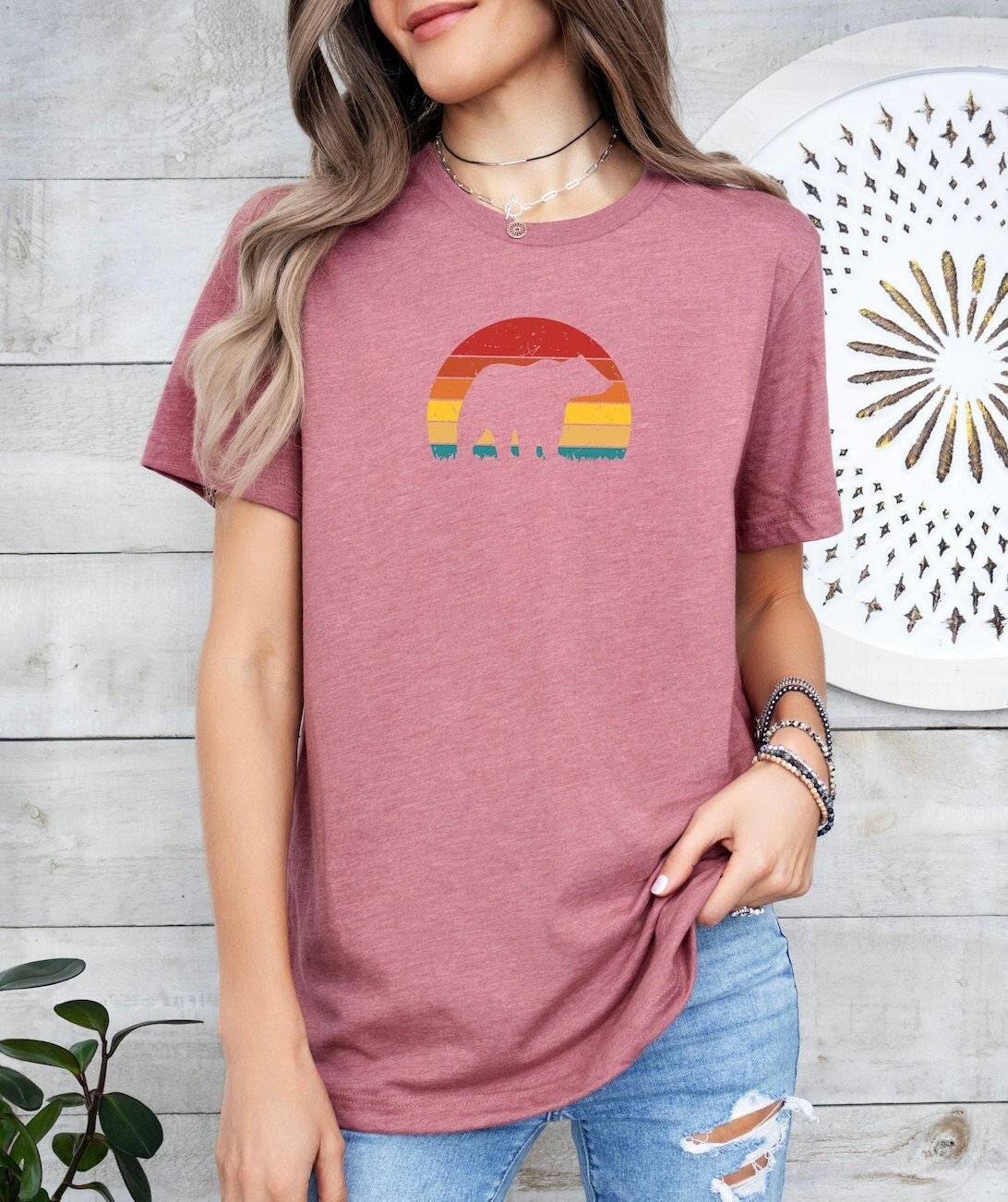 Vintage Bear T shirt Bear Mama Tee Bear Dad Tee Camping Shirt Hiking Tee Animal Lovers Gift Retro Bear Tee Graphic Tee – Everyday Comfort · High-Quality Print