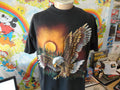 Vintage 9039s Bald Eagle Sunset Double Sided Black T Shirt Size XL Graphic Tee – Feel-Good Design · High-Quality Print