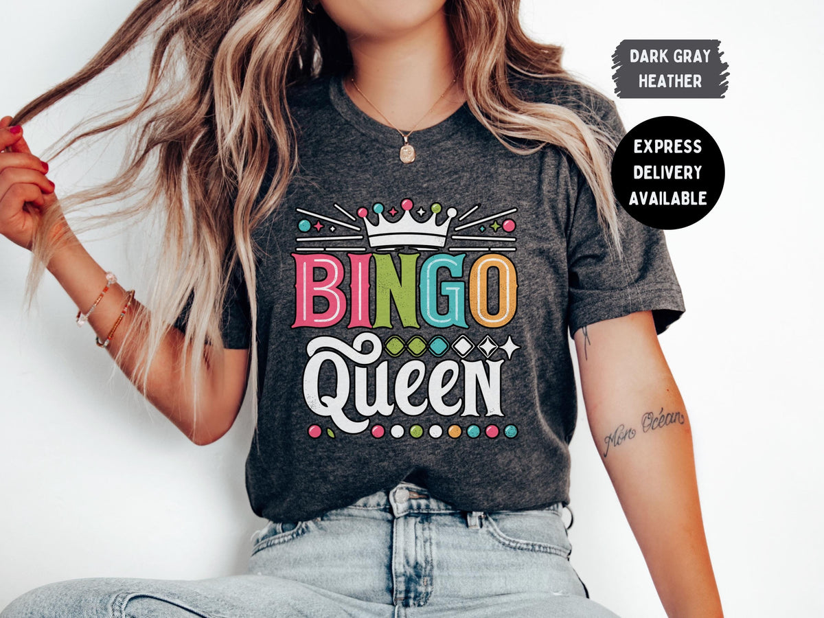 Express Bingo Queen Shirt Bingo SquadTShirt Bingo Lover Funny Bingo Player T Shirt Bingo Vintage Shirt Gift for Bingo Game Lovers Graphic Tee – Premium Graphic · Great Gift For Fans