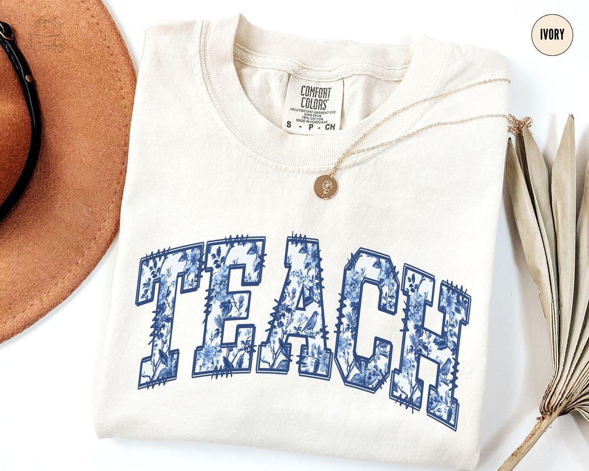 Chinoiserie Teacher Shirt Toile Teacher ShirtFloral Teacher Appreciation Back to School GiftElementary School New Teacher Graphic Tee – Everyday Comfort · Trending Graphic Apparel