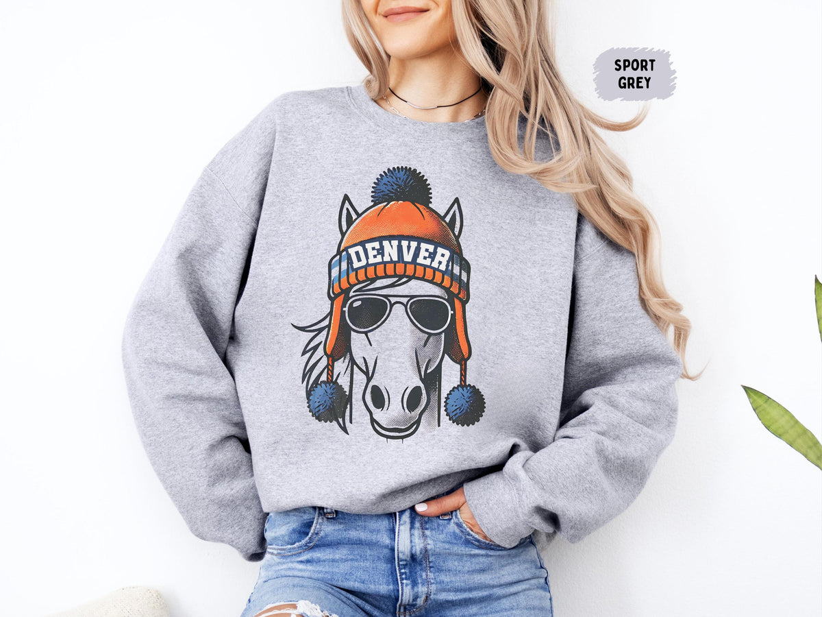 Vintage Denver Football Sweatshirt Retro Classic Team Spirit Jumper Cozy Sports Apparel Football Fanwear Broncos Fan Gift Sweatshirt – Bold Style · High-Quality Print