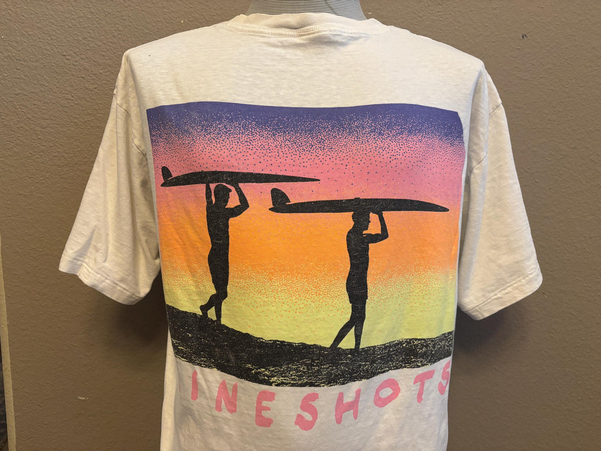 Vintage 8039s Lineshots Sunset Surfing Backprint T Shirt XL Graphic Tee – Premium Graphic · Trending Graphic Apparel