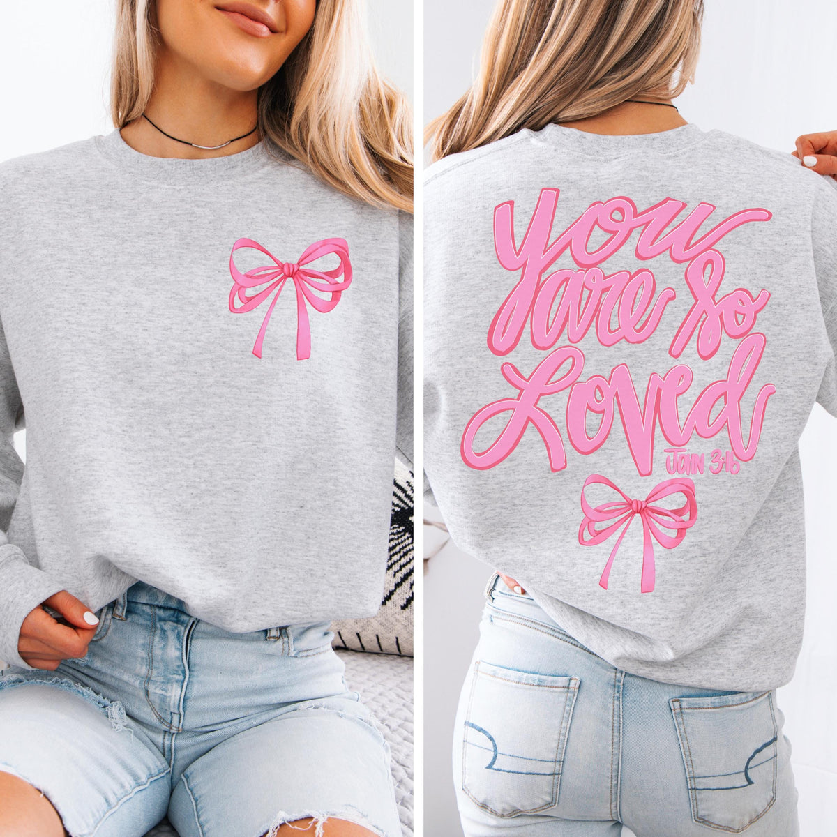 John 316 Sweatshirt Religious Sweatshirt Back and Front Print Christian Aesthetic Christian Apparel Faith Based Gift Christian Merch Sweatshirt – Aesthetic Look · Must-Have Style