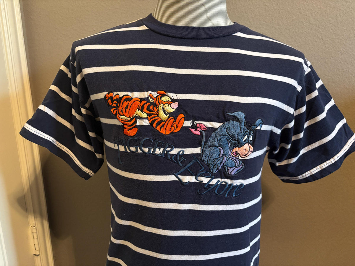 Vintage 200039s Walt Disney Tiger And Eeyore Stripped T shirt S Graphic Tee – Premium Graphic · High-Quality Print