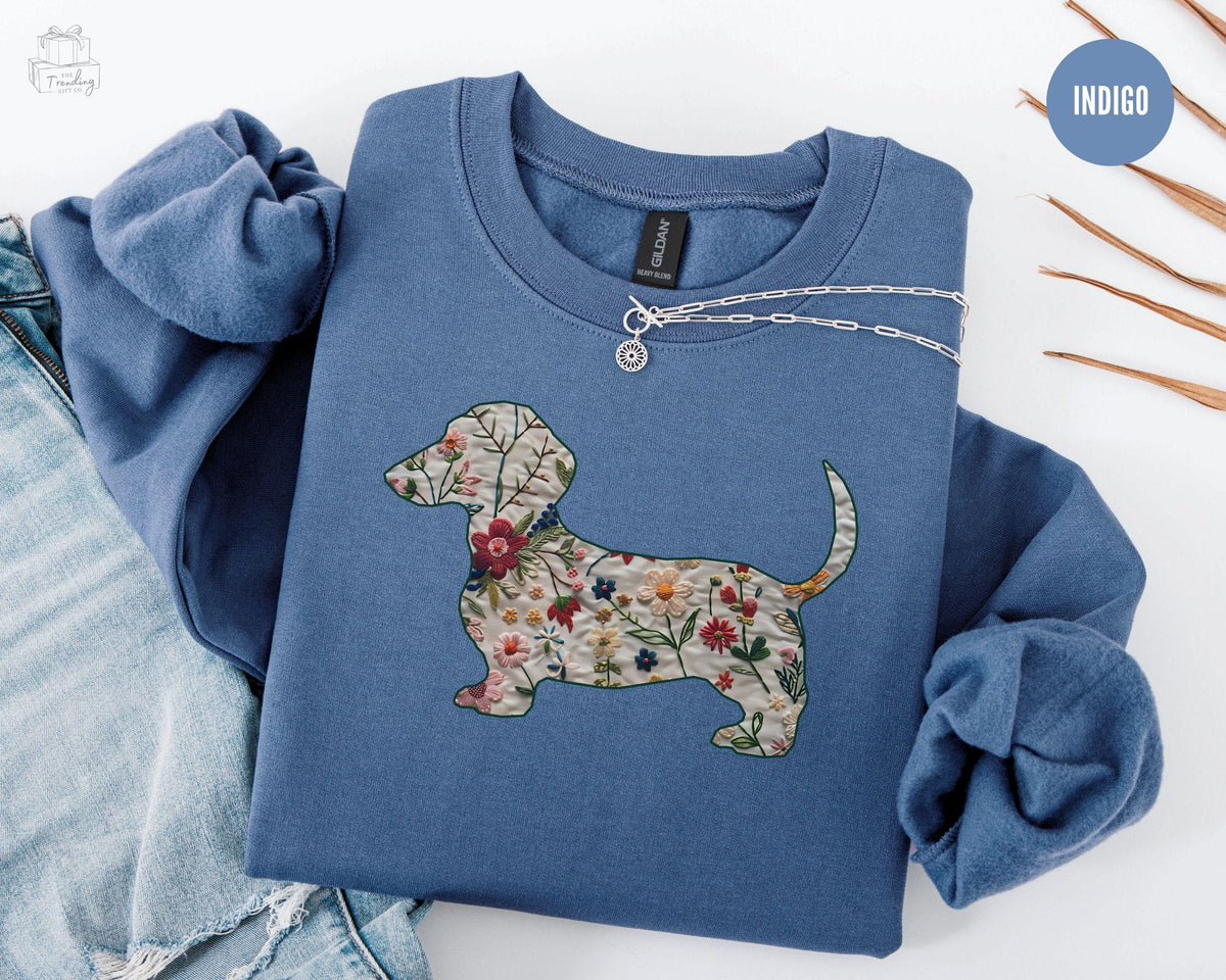 Floral Dachshund Sweatshirt Doxie Mama Crewneck Dachshund Lover Dog Mothers Day Sweater Funny Pet Owner Gift New Wiener Dog Shirt Sweatshirt – Soft Feel · Must-Have Style