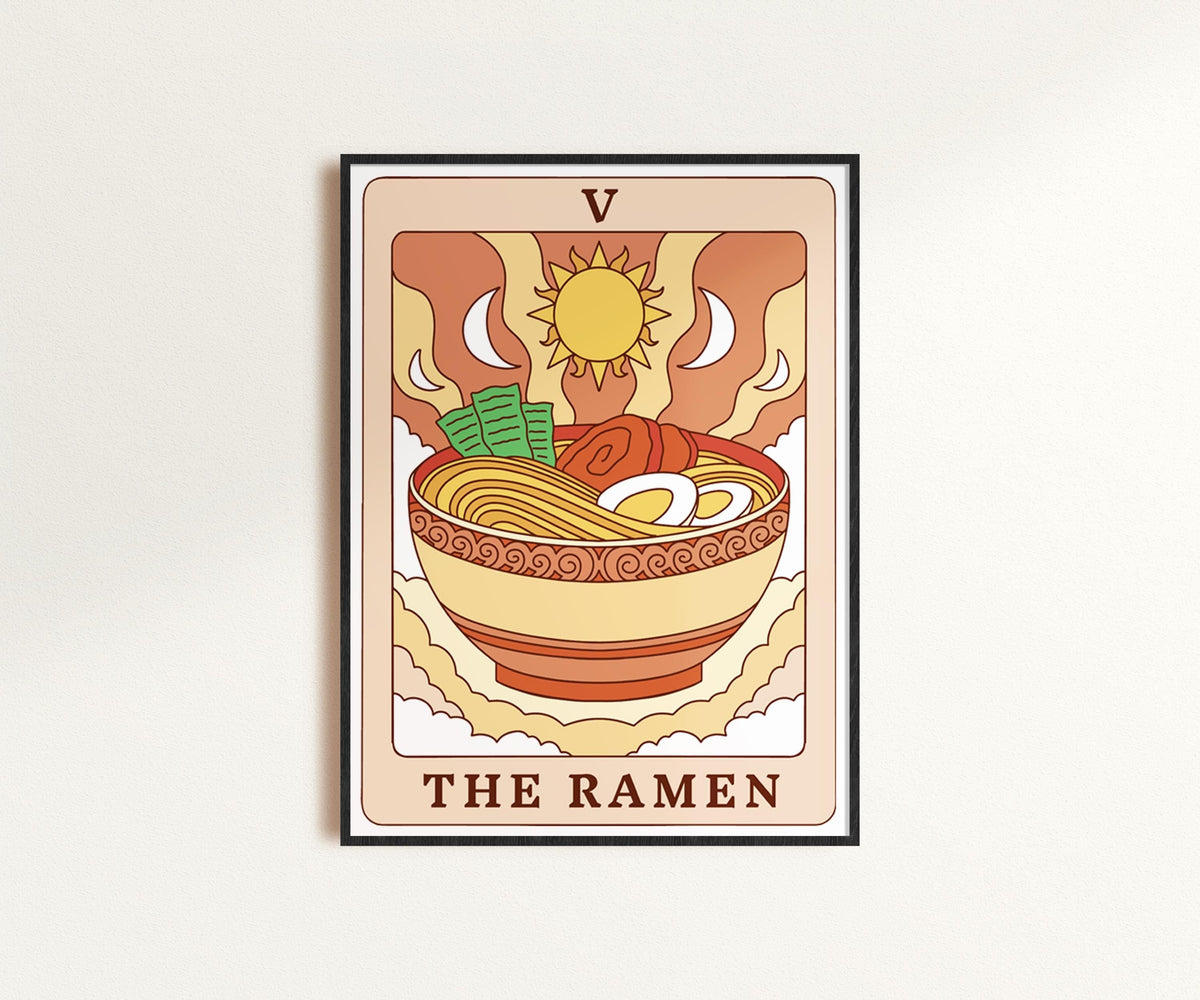 The Ramen Wall Art Retro Japanese Tarot Card Print Vintage Ramen Bowl Poster Graphic Tee – Easygoing Wear · High-Quality Print