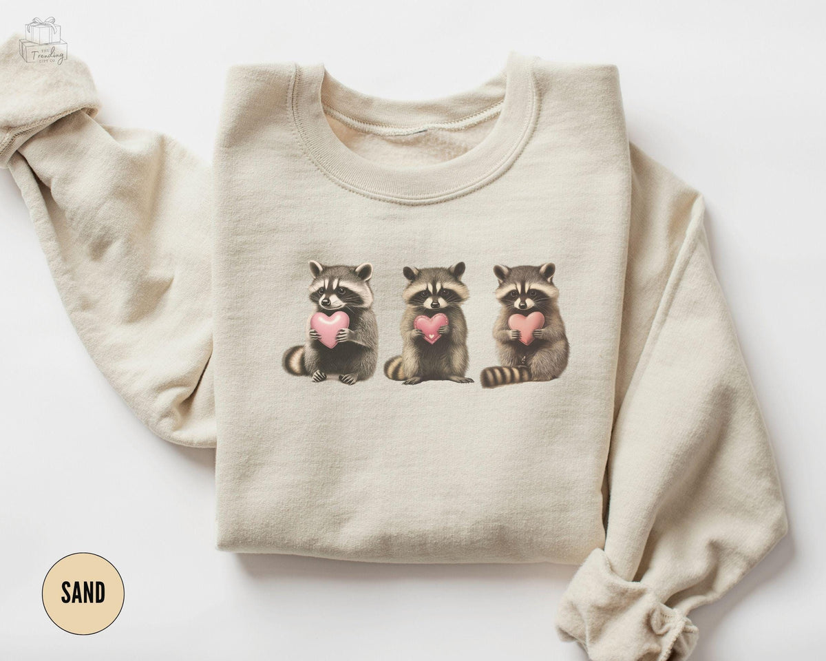 Raccoon Valentines Day Shirt Valentines Heart SweatshirtFunny Racoon Lover Gift for Girlfriend Galentines Day CrewneckFeral Girl Sweater Sweatshirt – Easygoing Wear · Great Gift For Fans