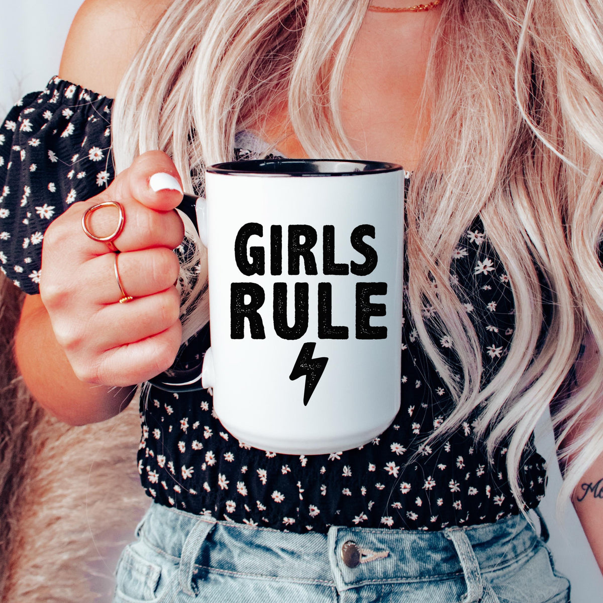 Girls Rule Coffee Mug Funny Coffee Mug Mugs With Sayings Feminist Coffee Mug Womens Rights Gift Pro Choice Gift Graphic Tee – Everyday Comfort · High-Quality Print