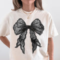 Dark Coquette Black Bow Shirt Black Ribbon Shirt Coquette Shirt Soft Girl Aesthetic Shirt Goth Coquette Black Coquette Graphic Tee – Soft Feel · Top Pick For Any Outfit