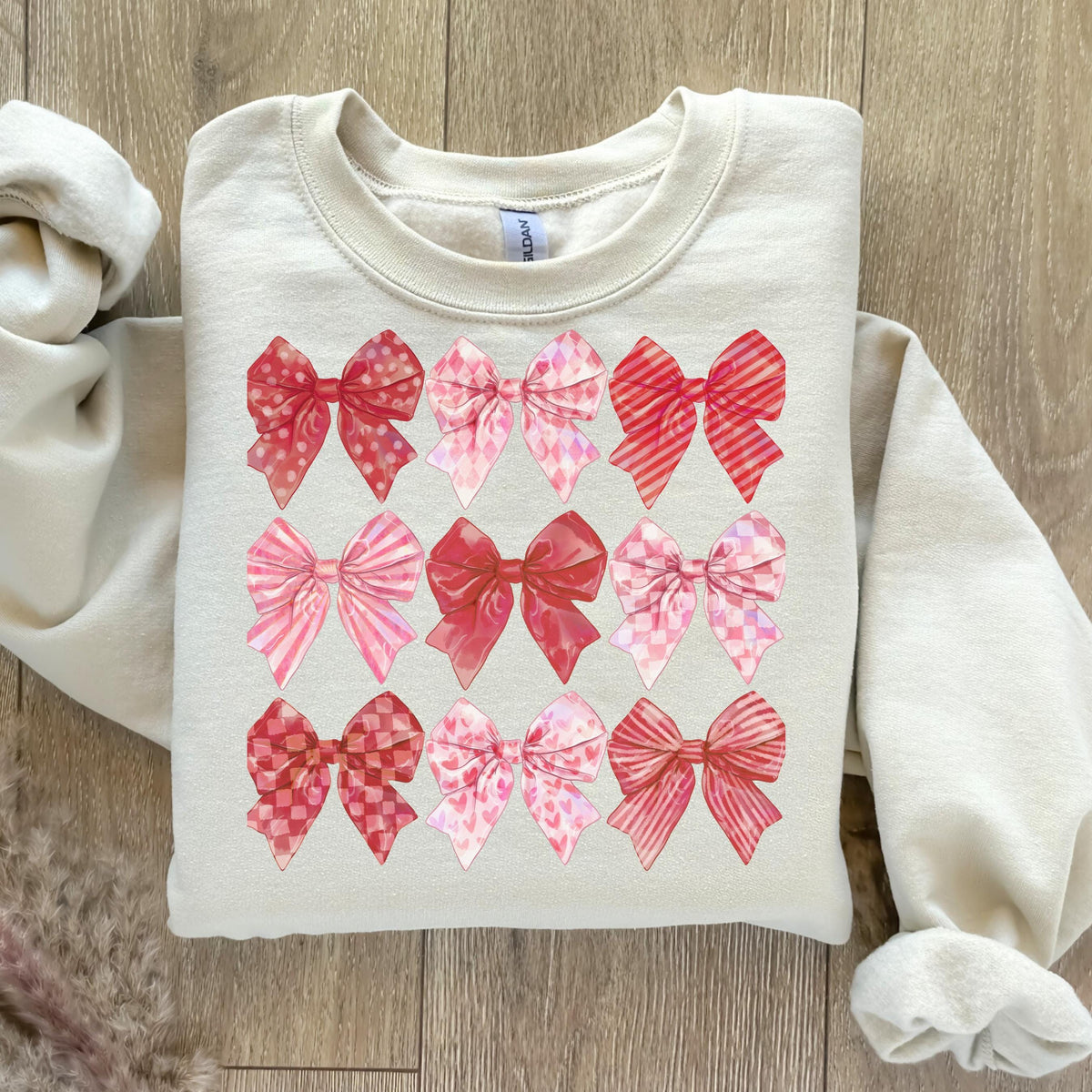 Coquette Bow Sweatshirt Cute Red Ribbon Coquette Valentines Sweatshirt Valentine Crewneck Galentines Shirt Valentines Day Sweater Sweatshirt – Warm & Stylish · Trending Graphic Apparel