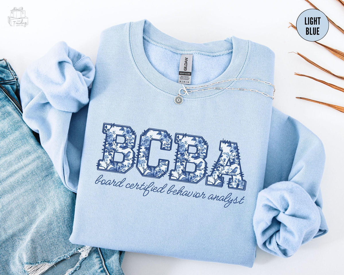 Chinoiserie BCBA Sweatshirt Toile Board Certified Behavior Analyst Crewneck Graduation Gift for Future BCBA Therapist Sweatshirt – Warm & Stylish · Perfect For Daily Wear