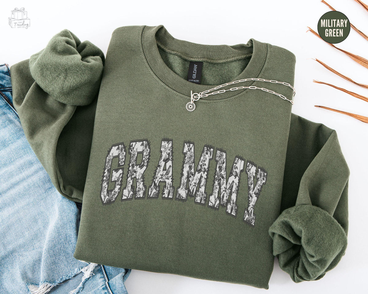 Floral Grammy Sweatshirt Toile De Jouy Christmas Grandma Gift Granny Sweater For Mothers Day Grammie Crewneck First Time Grandma Shirt Sweatshirt – Feel-Good Design · Great Gift For Fans