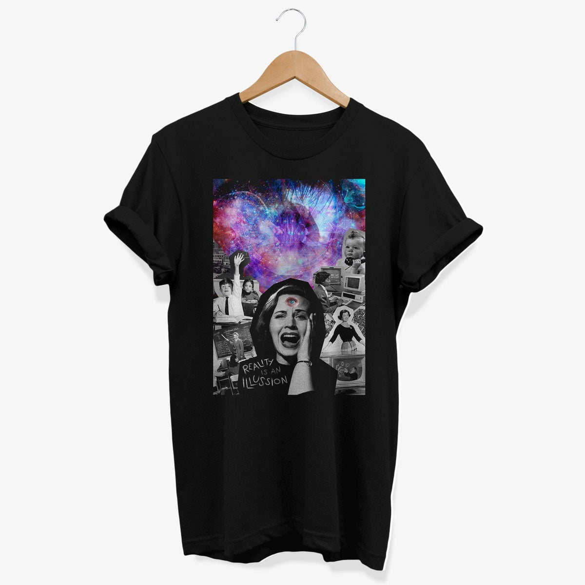 Surreal Cosmic Collage Tripping T shirt Retro Psychedelic Aesthetic Clothing Third Eye Trippy Gifts Weirdcore Clothes Graphic Tee – Soft Feel · Top Pick For Any Outfit