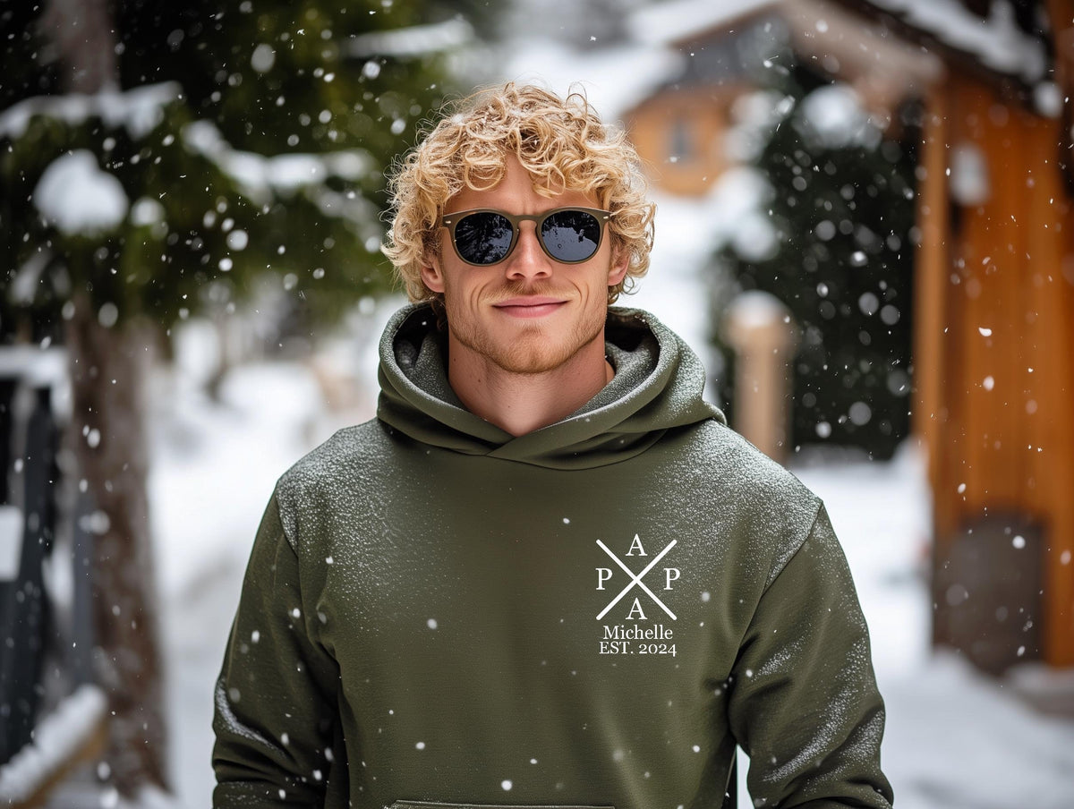 Personalisierte Papa Hoodie mit den Namen und Geburtsjahren der KinderGeschenk fr einen neuen VaterGeschenk zum Geburtstag des Vaters Hoodie – Easygoing Wear · High-Quality Print