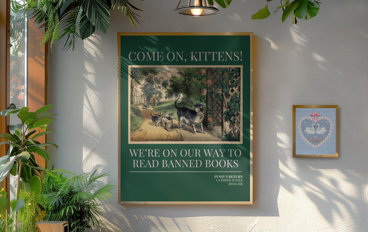Read Banned Books Cat Lover Poster Print Reading Teacher Romance Reader Silly Equal Rights Bookish Gift Kittens Your Grandma Would Love Graphic Tee – Fan Favorite · Trending Graphic Apparel