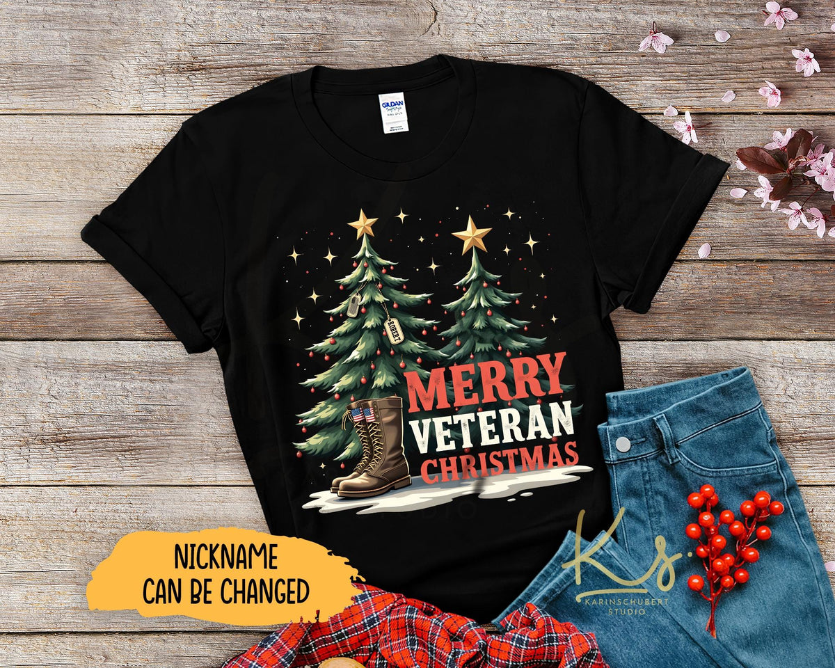 Personalized Merry Veteran Christmas T Shirt Veteran Shirt Veteran Gift Veteran Xmas GiftVeteran Xmas Tree Merry Veteran Christmas Shirt Graphic Tee – Easygoing Wear · Trending Graphic Apparel