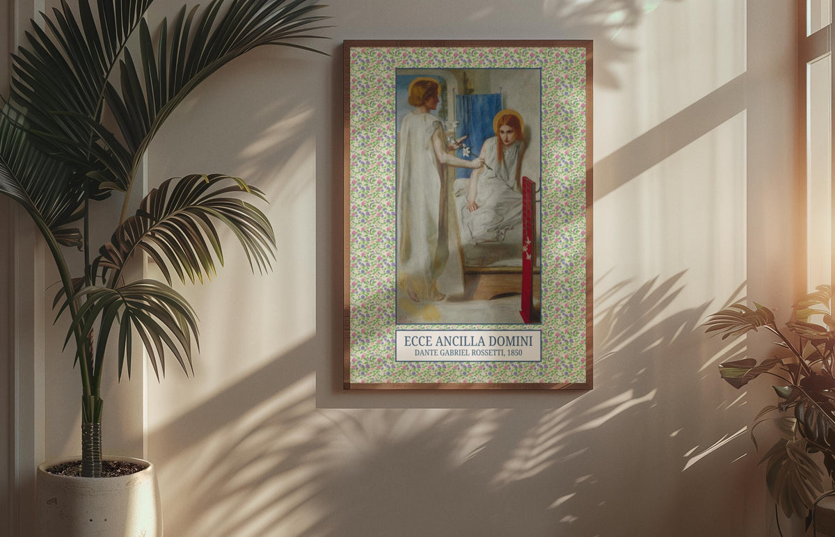 Ecce Ancilla Domini by Dante Gabriel Rossetti 19th Century Famous Paintings European Art History Poster Print with Flowers Art Professor Graphic Tee – Fan Favorite · High-Quality Print