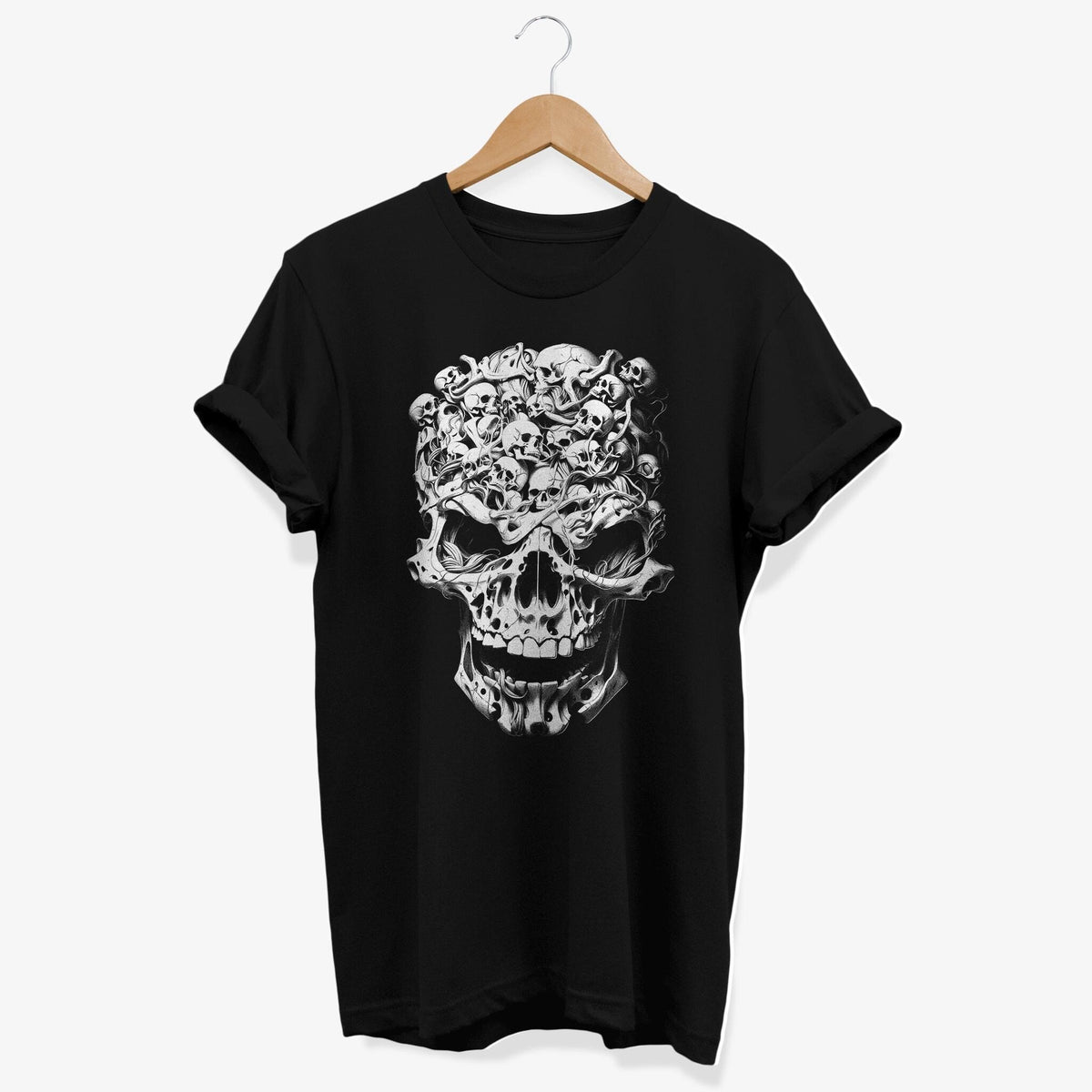 Creepy Gothic Skull with Skulls and Bones T shirt Goth Style Graphic Tee Dark Aesthetic Eerie Clothes Graphic Tee – Soft Feel · Must-Have Style