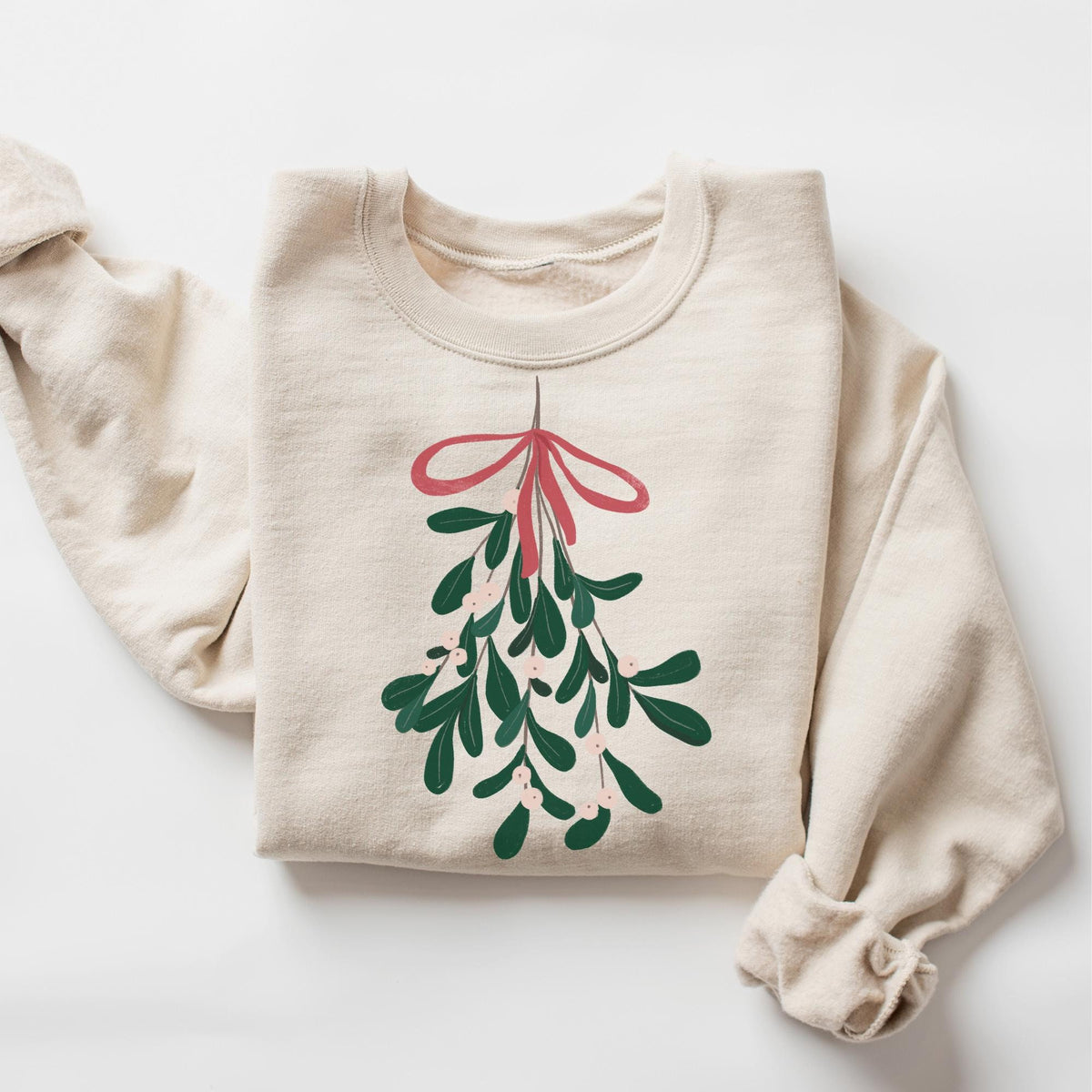 Mistletoe Sweatshirt Botanical Christmas Sweatshirt Christmas Gifted Winter Floral Shirt Pretty Holiday Crewneck Sweater Gifted For Her Sweatshirt – Aesthetic Look · Perfect For Daily Wear