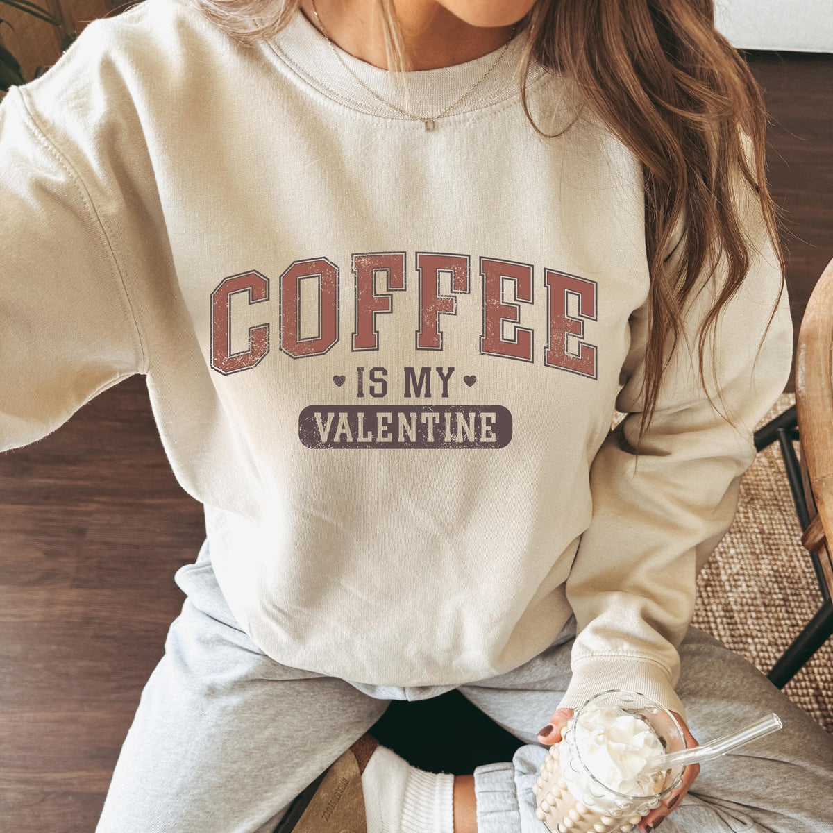 Coffee is my Valentine Valentine39s Day Sweatshirt Womens Valentines Day Sweatshirt Retro Valentines Day Shirt Cute Valentines Shirt Sweatshirt – Easygoing Wear · Must-Have Style