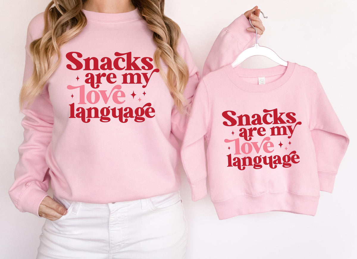 Snacks Are My Love Language Shirt Funny Kid Valentine39s Day Sweater Snacks Lover Childs Gift Gift for children Birthday Gift Food Lover Graphic Tee – Feel-Good Design · Perfect For Daily Wear