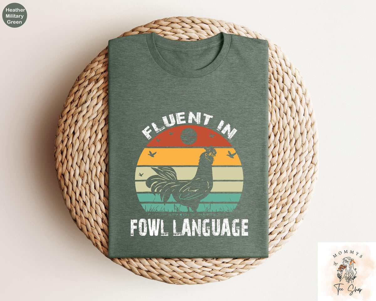 Funny Chicken Shirt Fluent in Fowl Language Gift for Chicken Lover Farmer Crazy Chicken Lady Country Girl Funny T shirt Chicken Tee Graphic Tee – Warm & Stylish · Top Pick For Any Outfit