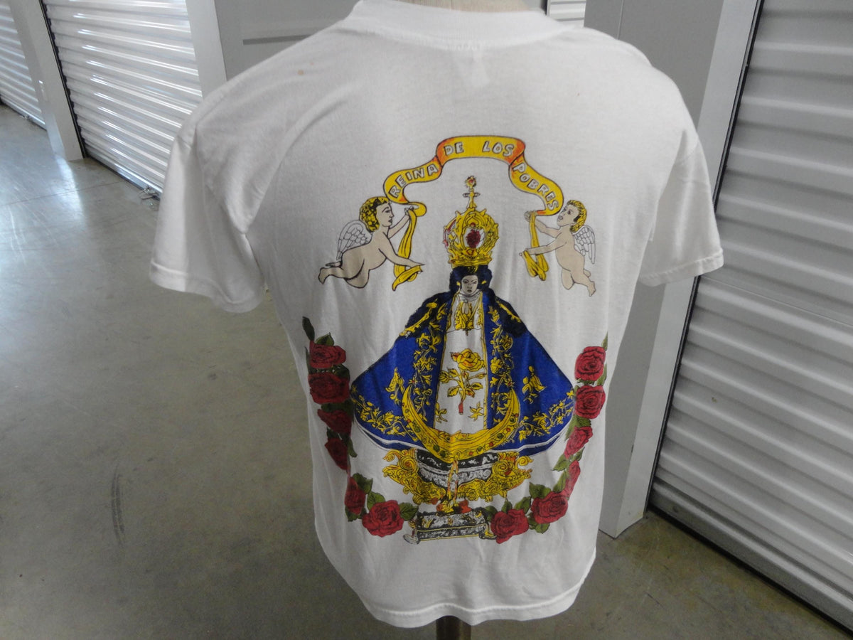 Vintage 9039s Reina De Los Pobres Lady Saint Angels Back Print T Shirt M Graphic Tee – Aesthetic Look · Top Pick For Any Outfit