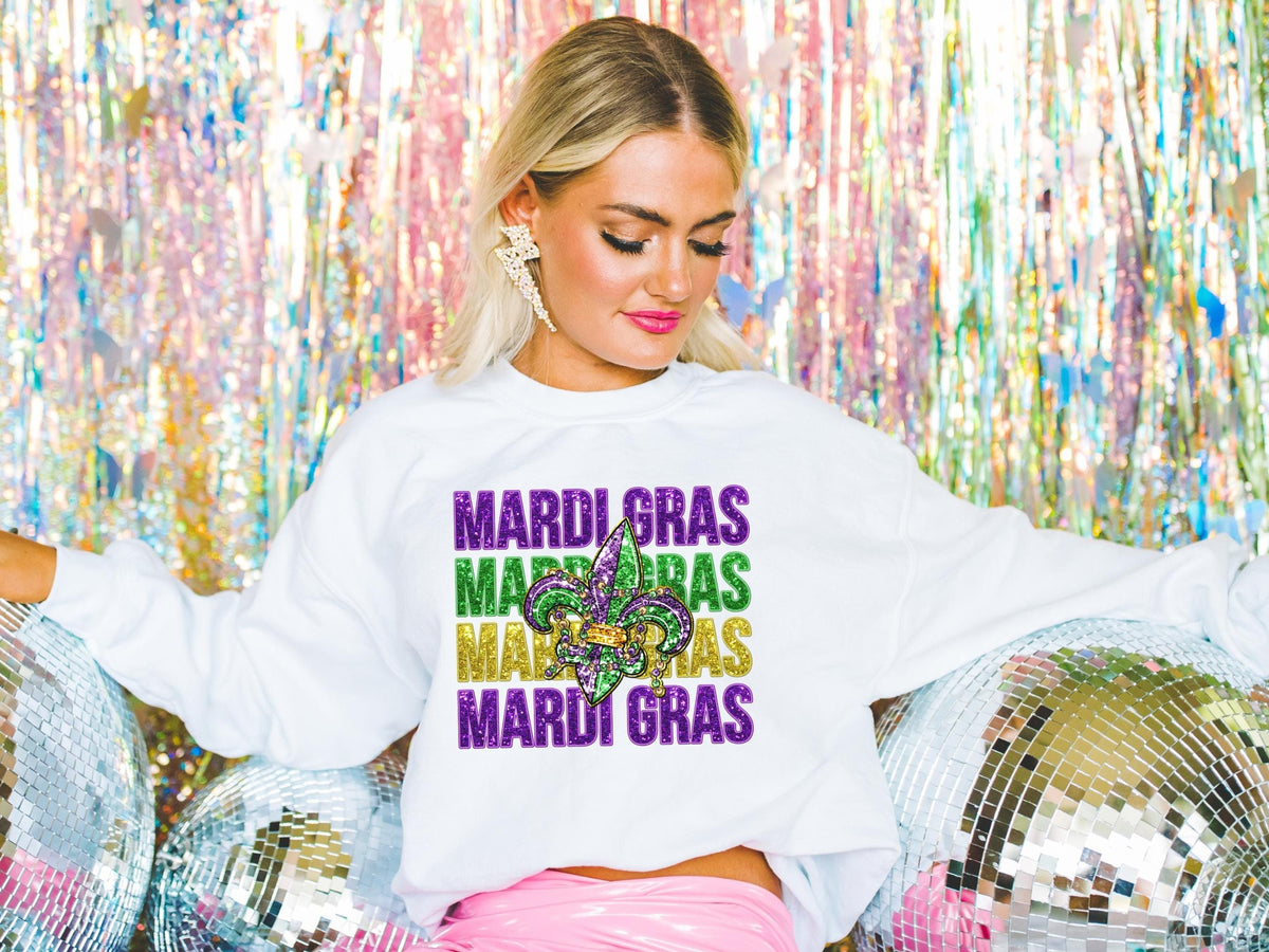 Faux Sequins Shirt Mardi Gras Sweatshirt Fat Tuesday Shirt New Orleans Shirt Mardi Gras Party Mardi Gras Carnival Sweatshirt – Warm & Stylish · Must-Have Style