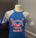 Vintage 80s Constitution Eagles blue Tshirt size S Graphic Tee – Bold Style · High-Quality Print