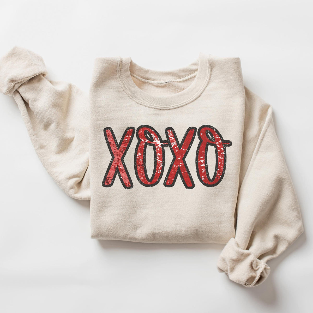 Faux Glitter XOXO Sweatshirt Valentine39s Day Sweatshirt Womens Valentines Day Sweatshirt Retro Valentines Day Shirt Cute Valentines Shirt Sweatshirt – Fan Favorite · Perfect For Daily Wear