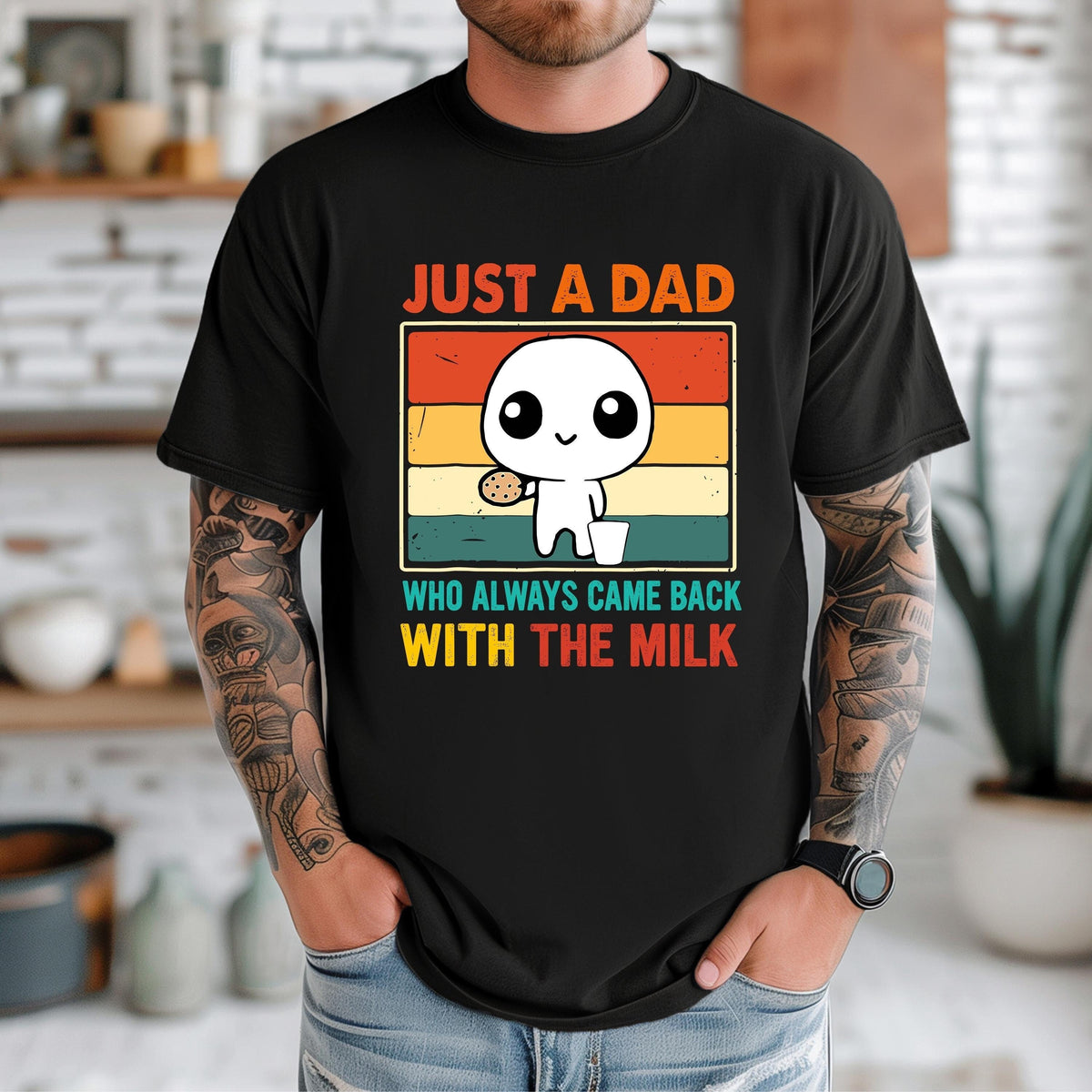Funny Dad Shirt Fathers Day Shirt Just A Dad Who Came Back With The Milk Shirt Funny Dad T Shirt Fathers Day Gift Dark Humor T shirt Graphic Tee – Fan Favorite · Trending Graphic Apparel