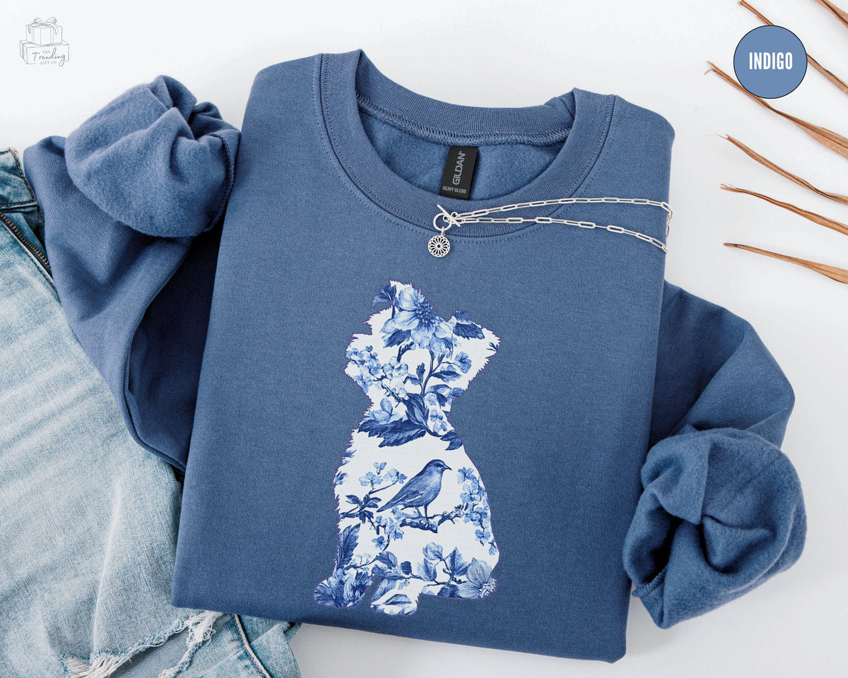 Toile De Jouy Yorkie Sweatshirt Yorkie Mom Crewneck New Pet Owner Gift Yorkshire Terrier Mothers Day Shirt Floral Dog Mama Sweater Sweatshirt – Feel-Good Design · Great Gift For Fans
