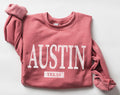 Womens Austin Texas Sweatshirt Austin Bachelorette Trip Shirt Austin Gifts Austin Texas Girls Trip Souvenir Sweatshirt – Soft Feel · High-Quality Print