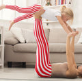 Red and White Striped Leggings For Women Kids Girls Costume Gift Matching Mommy and Me Mother Daughter Fitness Tights Set Graphic Tee – Warm & Stylish · Top Pick For Any Outfit