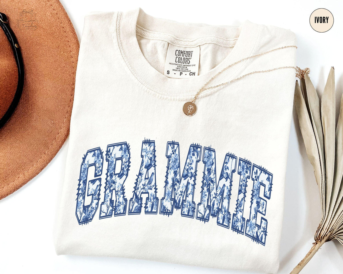 Floral Grammie Shirt Toile Grammy Gifts Grandma Shirt Christmas Gift Grammie Birthday Gift Chinoiserie Mothers Day Tee Graphic Tee – Premium Graphic · Perfect For Daily Wear