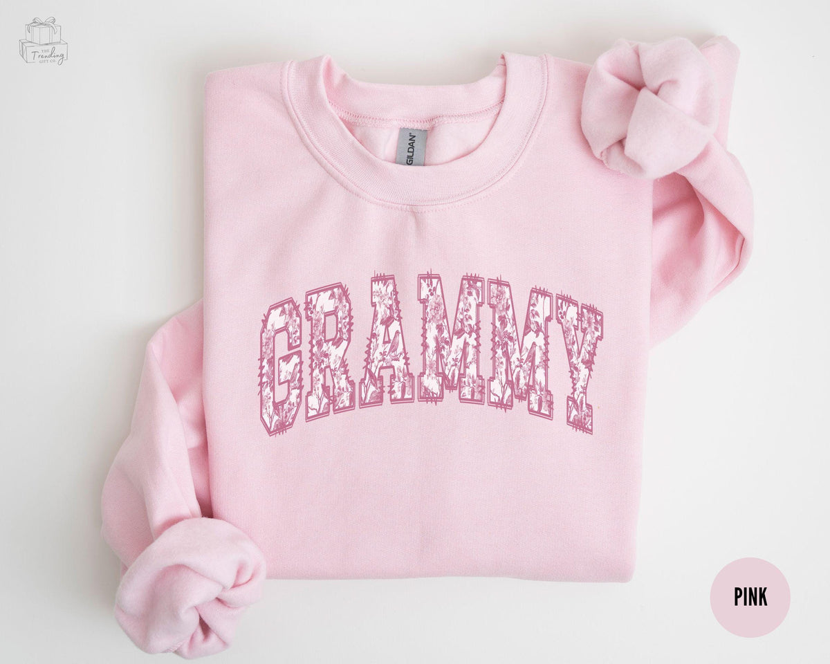 Toile De Jouy Grammy Sweatshirt Pink Grammy Shirt Grandma Gift Granny Sweater For Mothers Day Grammie Crewneck First Time Grandma Shirt Sweatshirt – Easygoing Wear · Great Gift For Fans