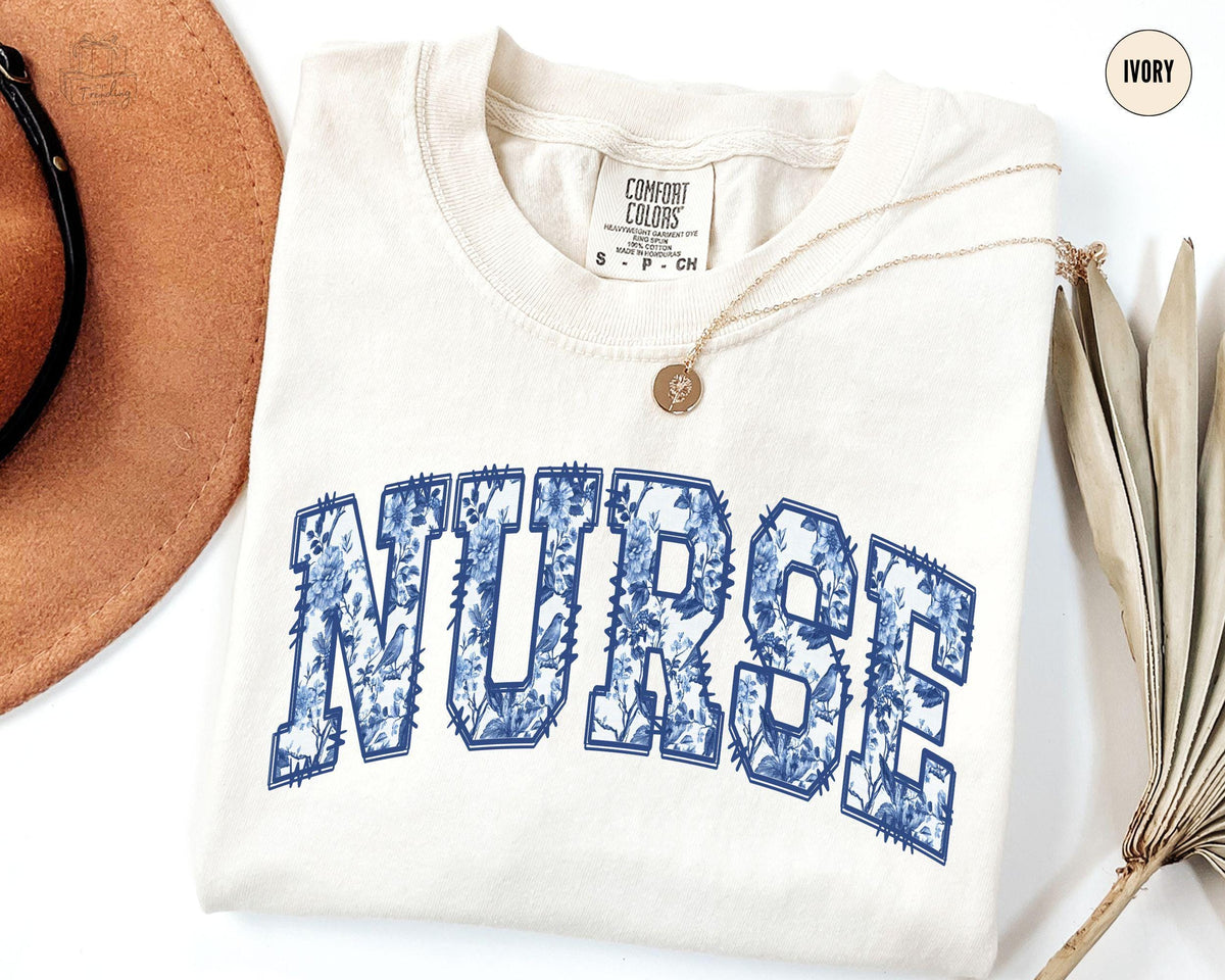 Floral Nurse Tshirt Toile De Jouy Nurse Shirt Nurse Graduation Gift Nursing Tee RN Gift Coquette Nursing Student T shirt Graphic Tee – Feel-Good Design · Must-Have Style