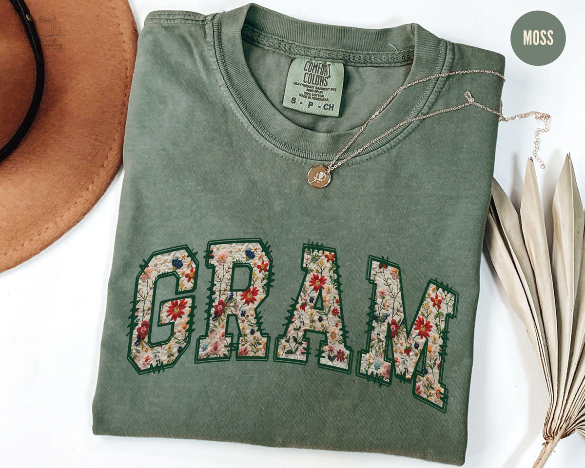 Gram Tshirt Floral Gram Shirt Gram Gifts Comfort Colors Gram Shirt Grandma Birthday Gift Gram Christmas Gift Mothers Day Tee Graphic Tee – Easygoing Wear · Great Gift For Fans