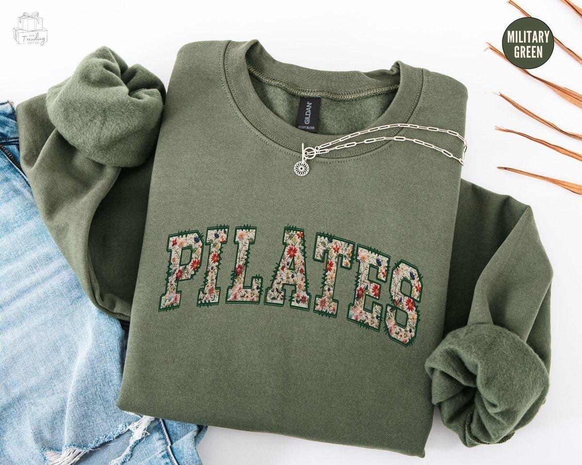 Pilates Sweatshirt Floral Pilate Instructor Gifts Wildflower Pilates Mom Sweat Shirt Pilates Lover Sweater Pilates Coach Crewneck Sweatshirt – Feel-Good Design · Great Gift For Fans