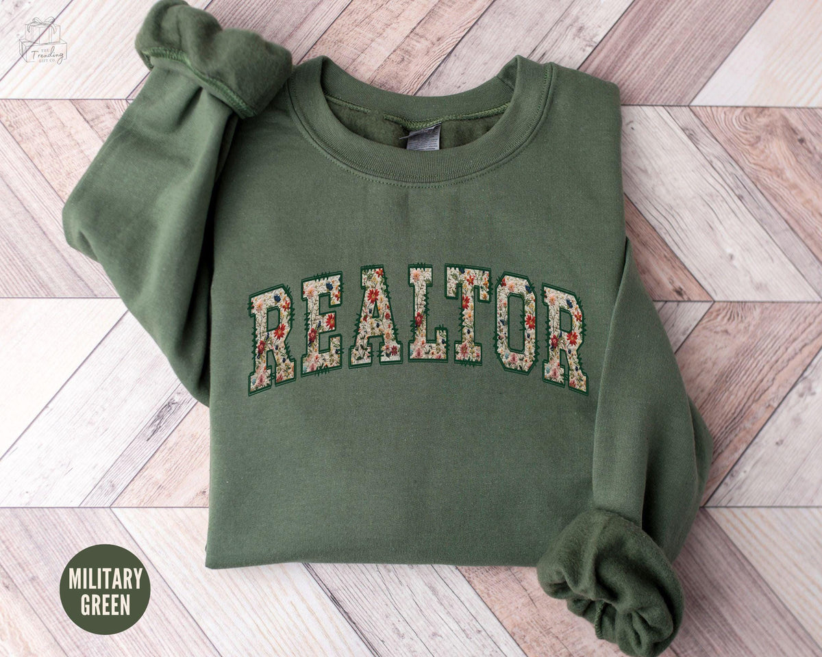 Realtor Shirts Real Estate Agent Sweatshirt Floral Realtor Closing Gifts New Realtor Wildflower Shirt Gift for Her Womens Crewneck Sweatshirt – Easygoing Wear · Top Pick For Any Outfit