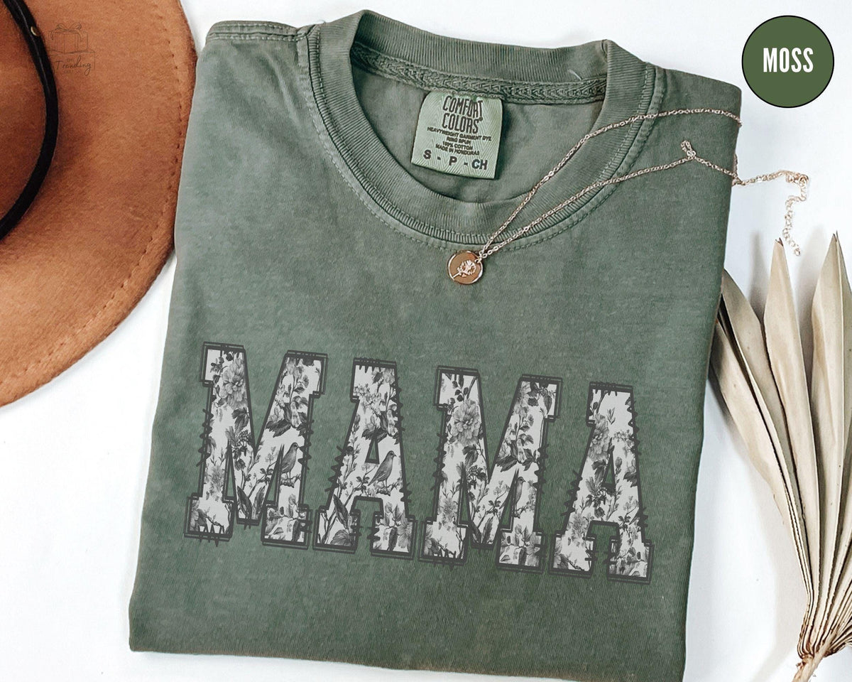 Toile De Jouy Mama Shirt Comfort Colors Mom Tshirt Coquette Mama Tee Chinoiserie Mama Gift New Mama TShirt Pregnancy Reveal Gifts Graphic Tee – Soft Feel · Perfect For Daily Wear