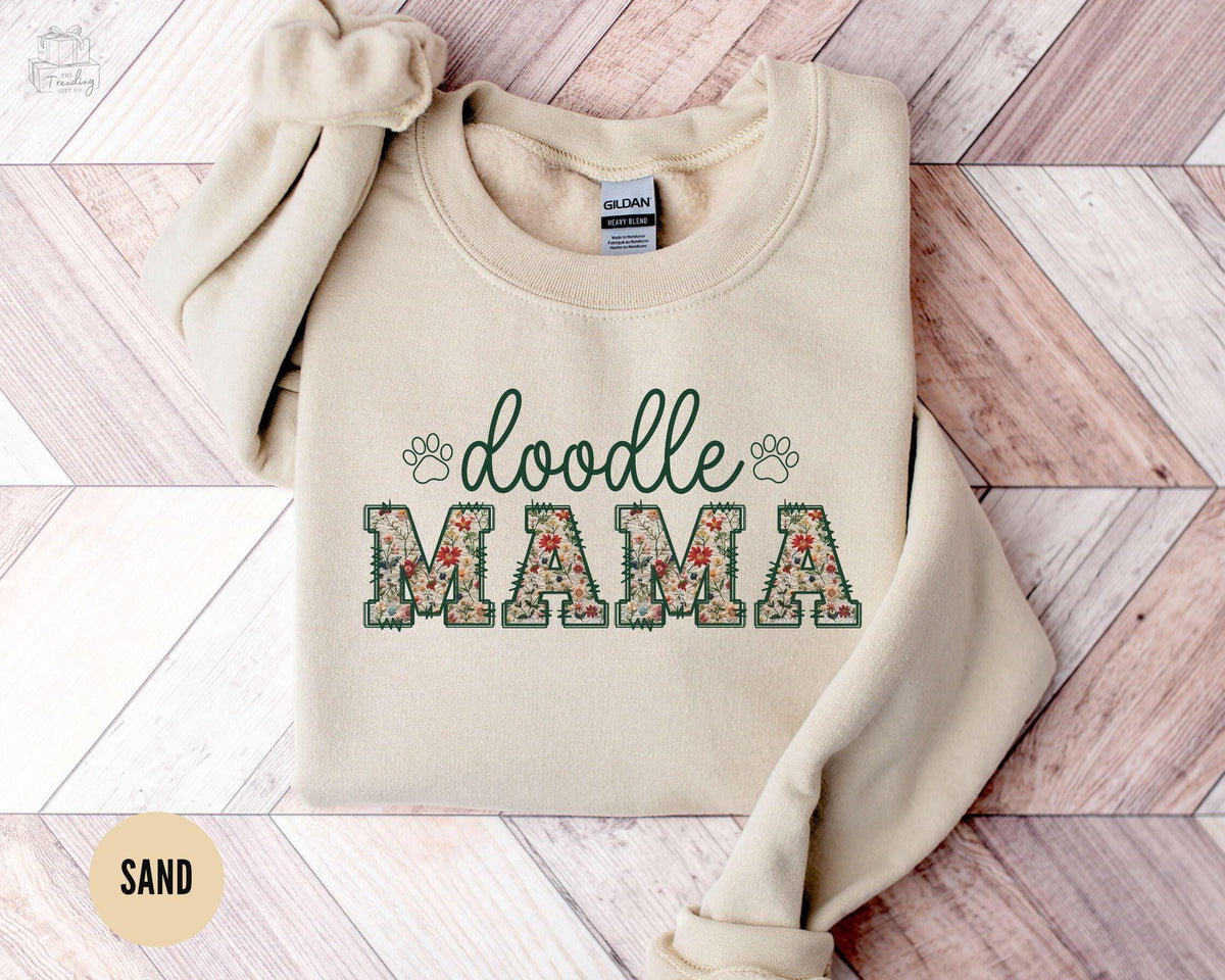 Floral Doodle Mama Sweatshirt Goldendoodle Mom Shirt Golden Doodle Mom Gift Crewneck Doodle Lover Gift Dog Owner Sweater Sweatshirt – Soft Feel · Top Pick For Any Outfit