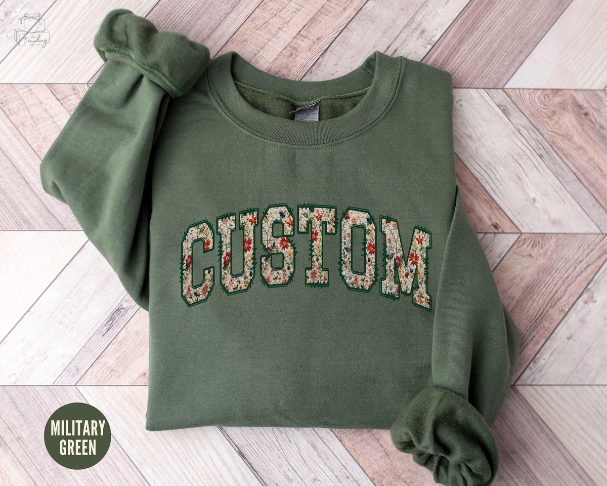 Custom Sweatshirt Personalized Text Design Crewneck Matching Family Sweater Your Text Here Shirt College Letters Team Pullover Sweatshirt – Warm & Stylish · Great Gift For Fans